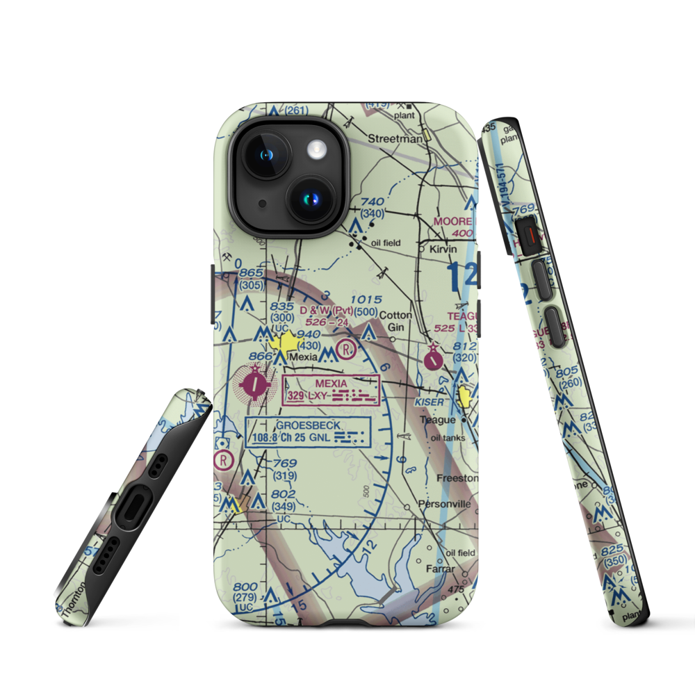 Pt Enterprise D&W Ranch Airport (11TS) VFR Sectional  Tough iPhone Case iPhone 15 model shown