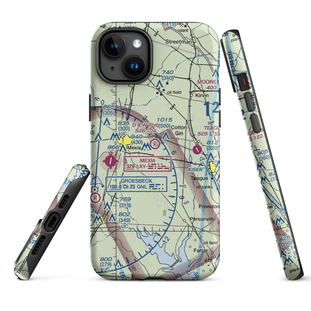 Pt Enterprise D&W Ranch Airport (11TS) VFR Sectional  Tough iPhone Case iPhone 15 Plus model shown