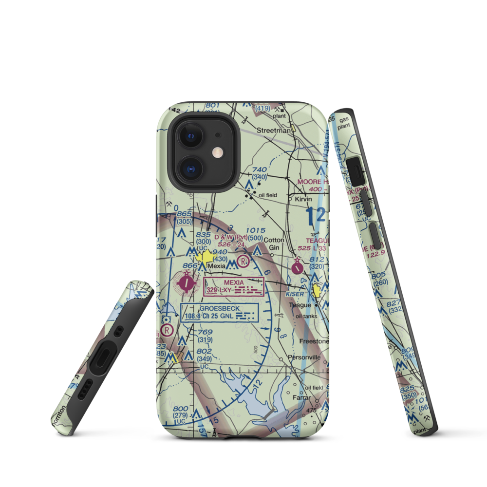 Pt Enterprise D&W Ranch Airport (11TS) VFR Sectional  Tough iPhone Case iPhone 12 mini model shown