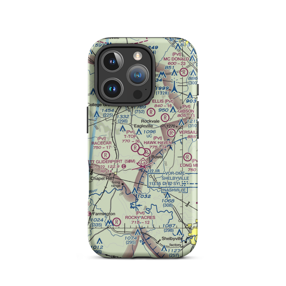 Puckett Gliderport (50M) VFR Sectional  Tough iPhone Case iPhone 16 Pro model shown
