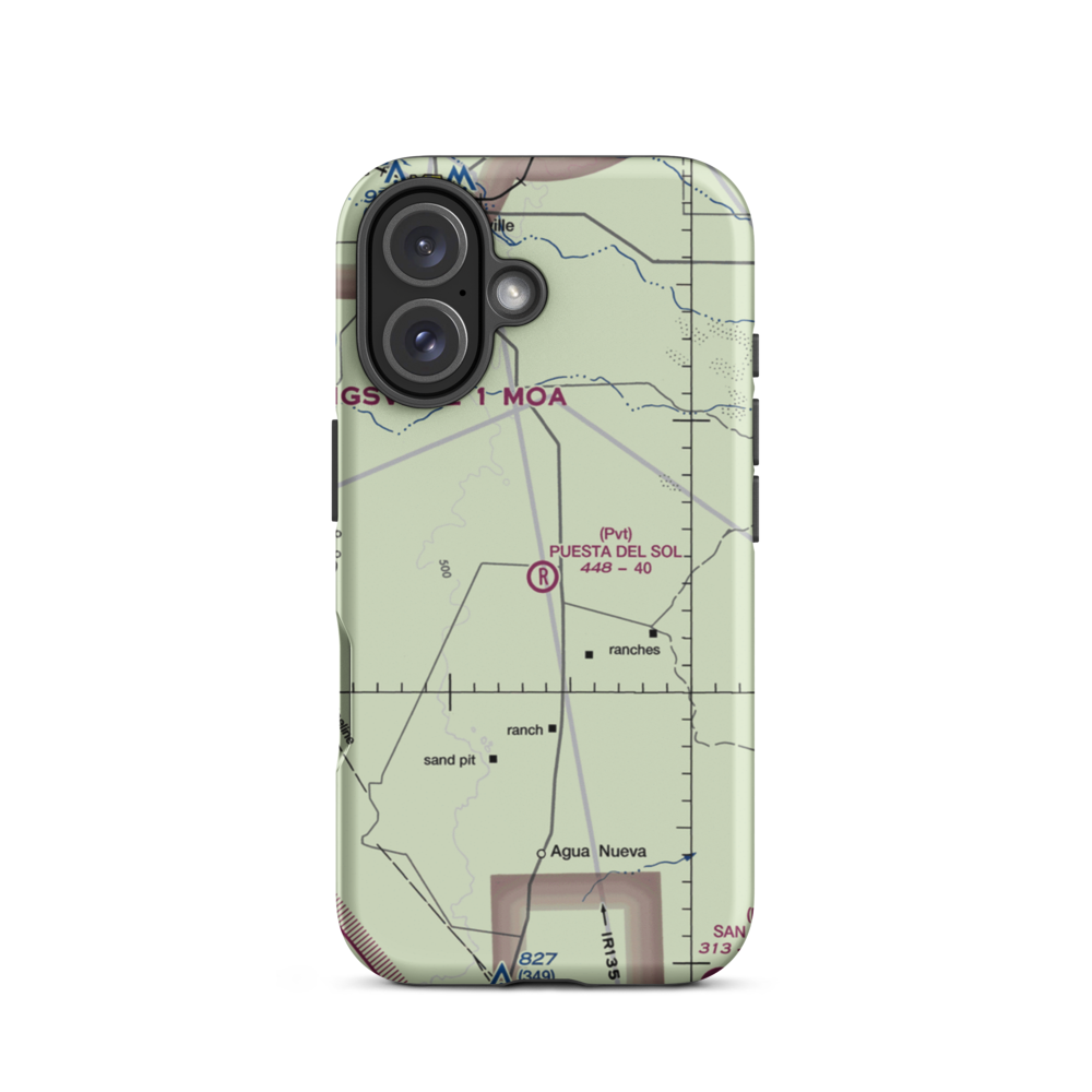 Puesta del Sol Airport (TA44) VFR Sectional  Tough iPhone Case iPhone 16 model shown