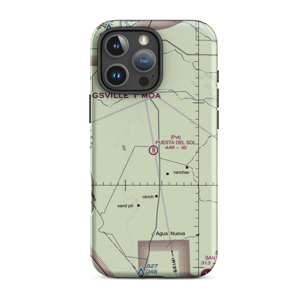 Puesta del Sol Airport (TA44) VFR Sectional  Tough iPhone Case iPhone 16 Pro Max model shown