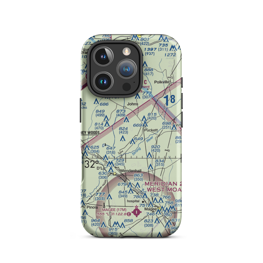 Puff Airpark (2MS7) VFR Sectional  Tough iPhone Case iPhone 16 Pro model shown