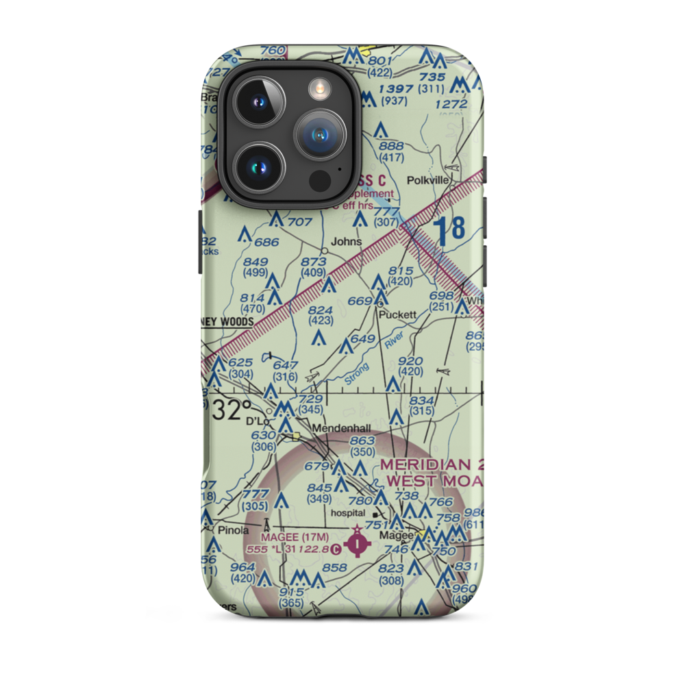 Puff Airpark (2MS7) VFR Sectional  Tough iPhone Case iPhone 16 Pro Max model shown