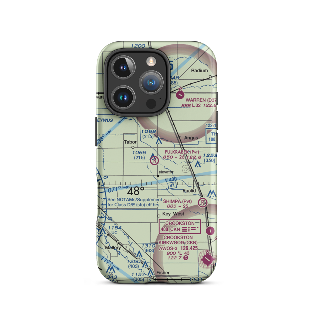 Pulkrabek Private Landing Field (MN06) VFR Sectional  Tough iPhone Case iPhone 16 Pro model shown