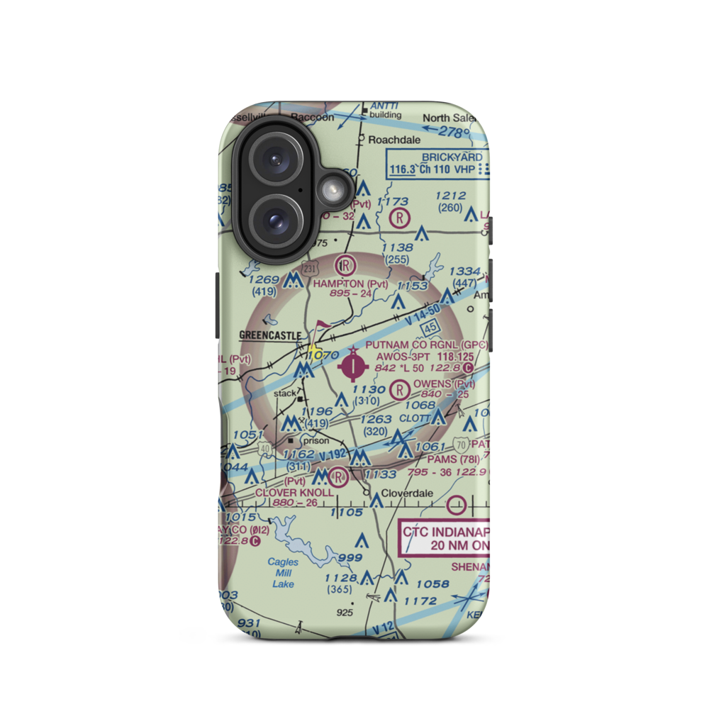 Putnam County Airport (GPC) VFR Sectional  Tough iPhone Case iPhone 16 model shown