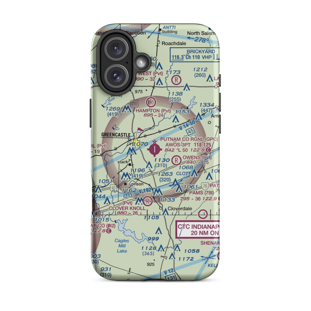 Putnam County Airport (GPC) VFR Sectional  Tough iPhone Case iPhone 16 Plus model shown