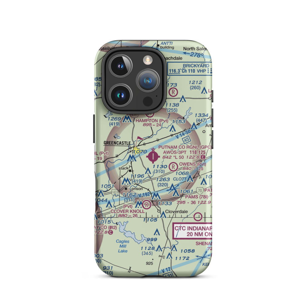 Putnam County Airport (GPC) VFR Sectional  Tough iPhone Case iPhone 16 Pro model shown