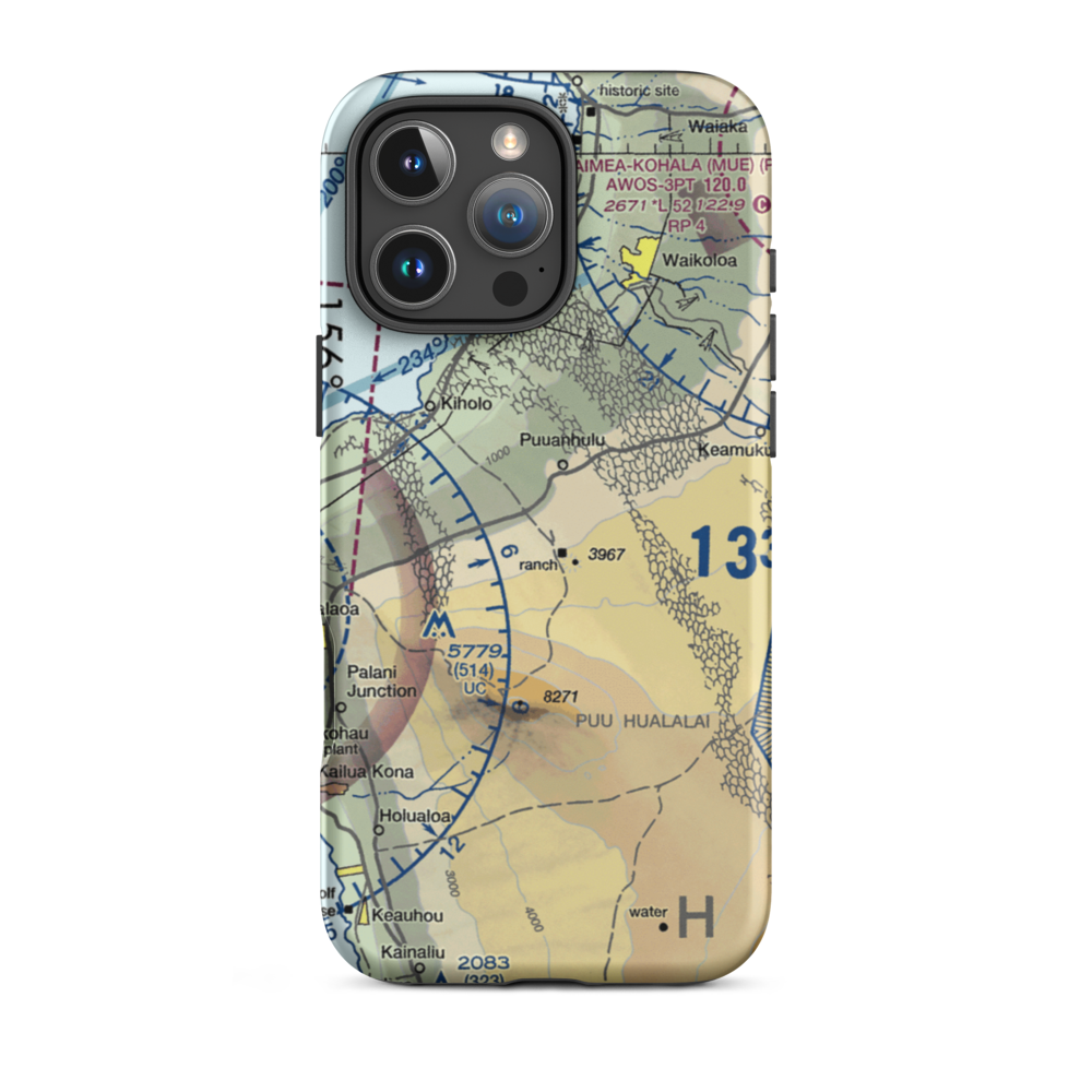 Puu Waa Waa Ranch Airport (HI13) VFR Sectional  Tough iPhone Case iPhone 16 Pro Max model shown