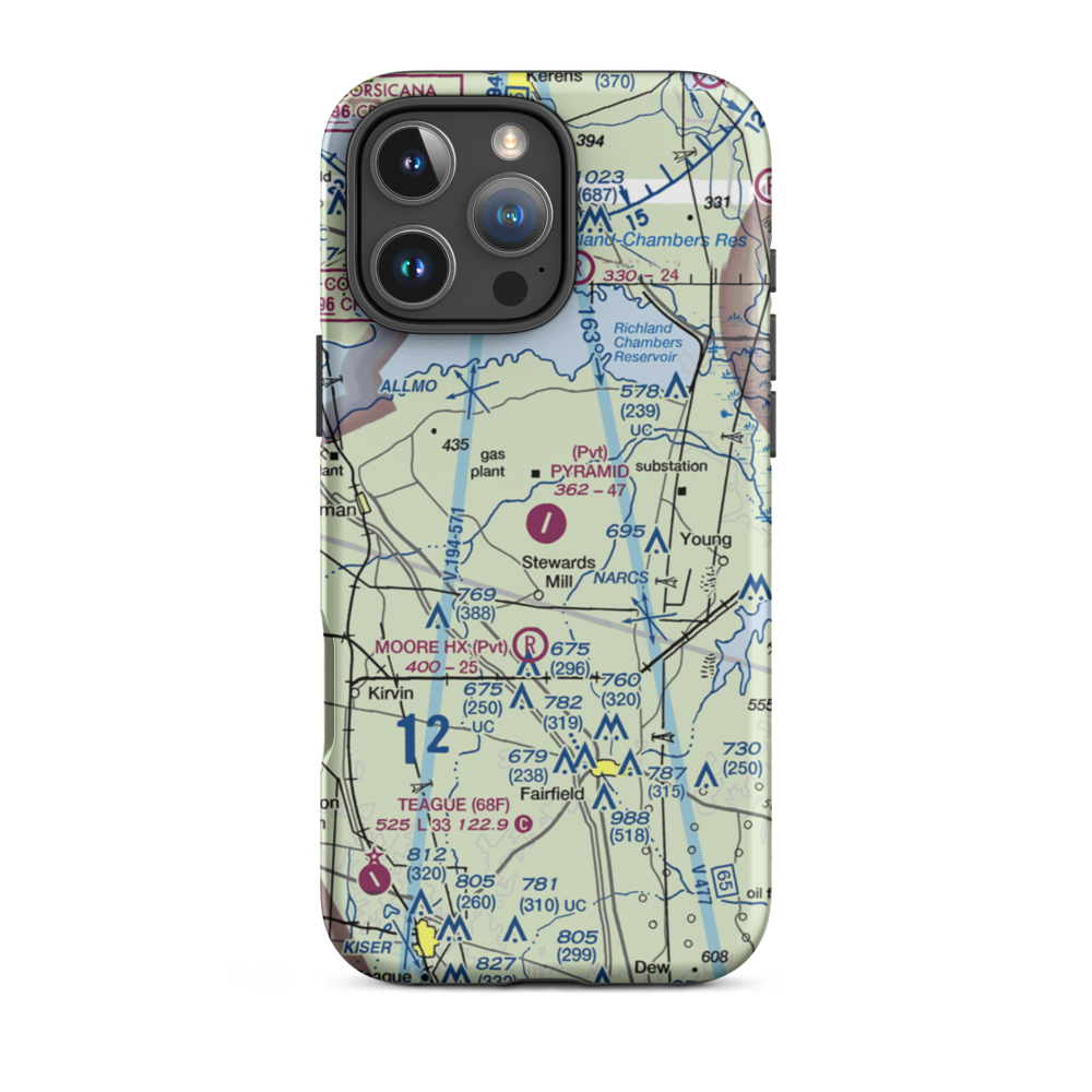Pyramid Ranch Airport (2TA6) VFR Sectional  Tough iPhone Case iPhone 16 Pro Max model shown
