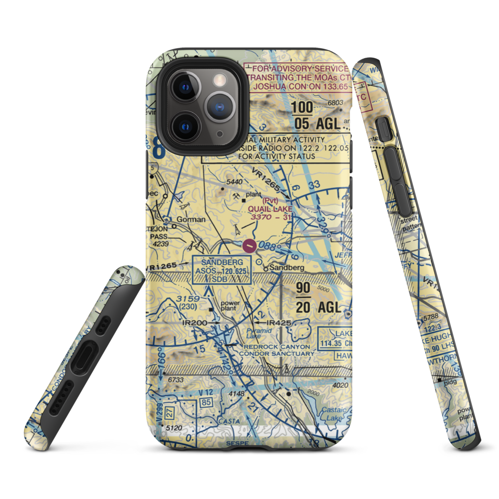 Quail Lake Sky Park Airport (CL46) VFR Sectional  Tough iPhone Case iPhone 11 Pro model shown