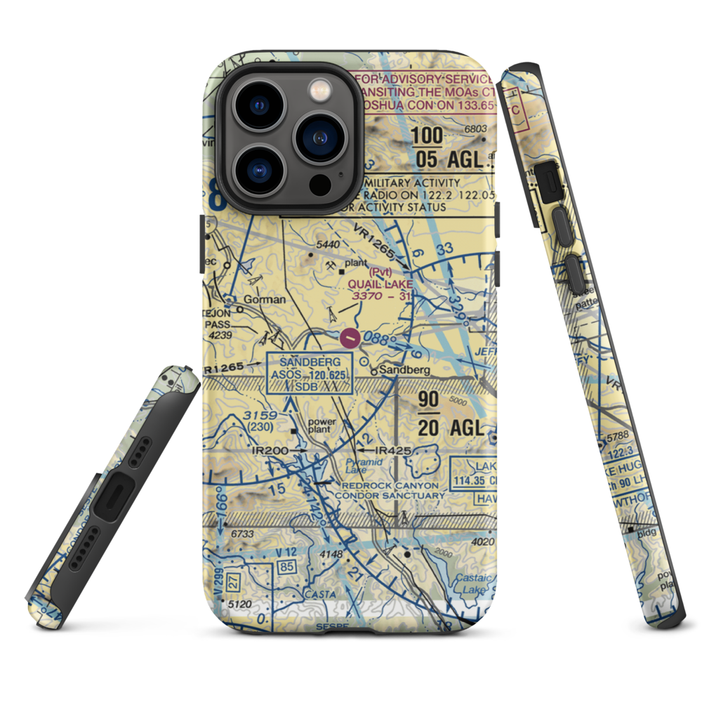 Quail Lake Sky Park Airport (CL46) VFR Sectional  Tough iPhone Case iPhone 13 Pro Max model shown