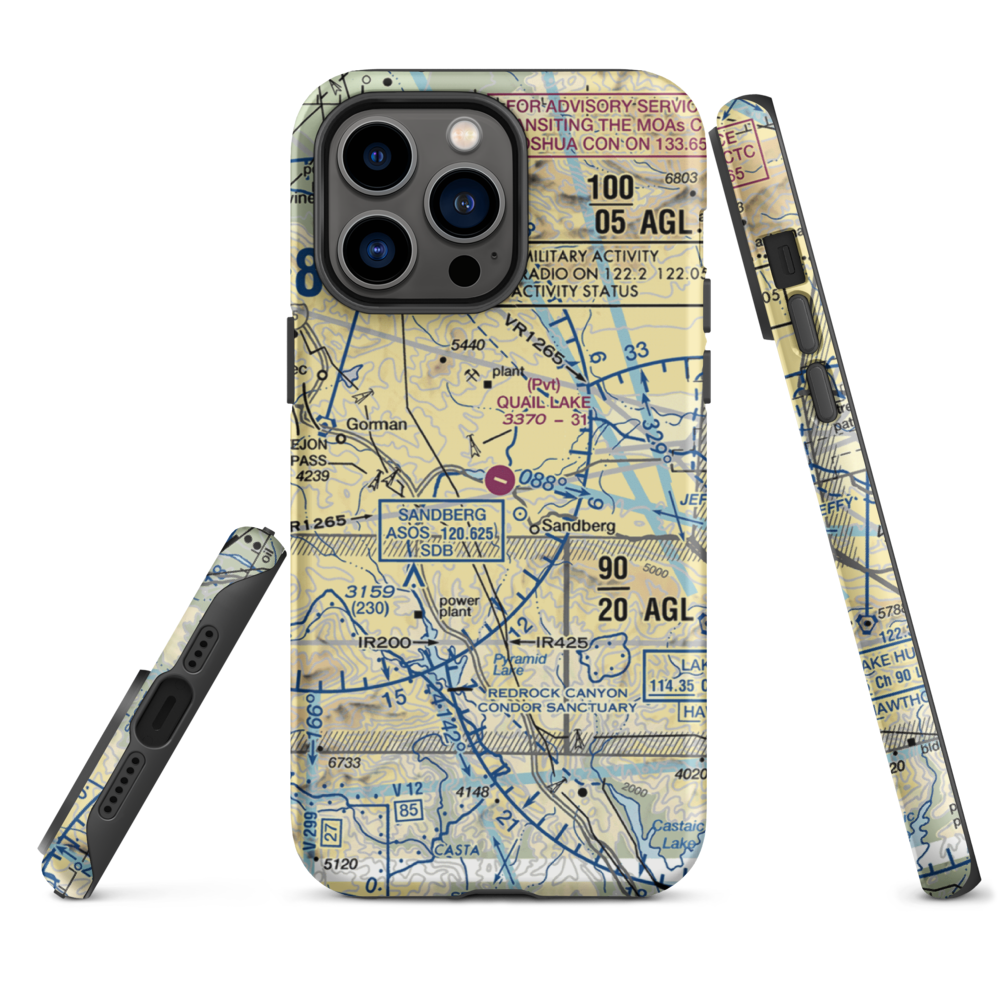Quail Lake Sky Park Airport (CL46) VFR Sectional  Tough iPhone Case iPhone 14 Pro Max model shown