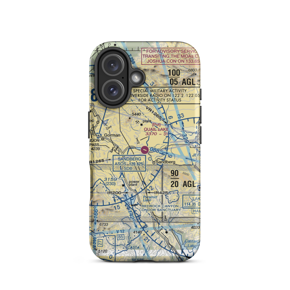 Quail Lake Sky Park Airport (CL46) VFR Sectional  Tough iPhone Case iPhone 16 model shown