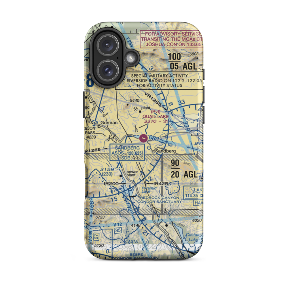 Quail Lake Sky Park Airport (CL46) VFR Sectional  Tough iPhone Case iPhone 16 Plus model shown