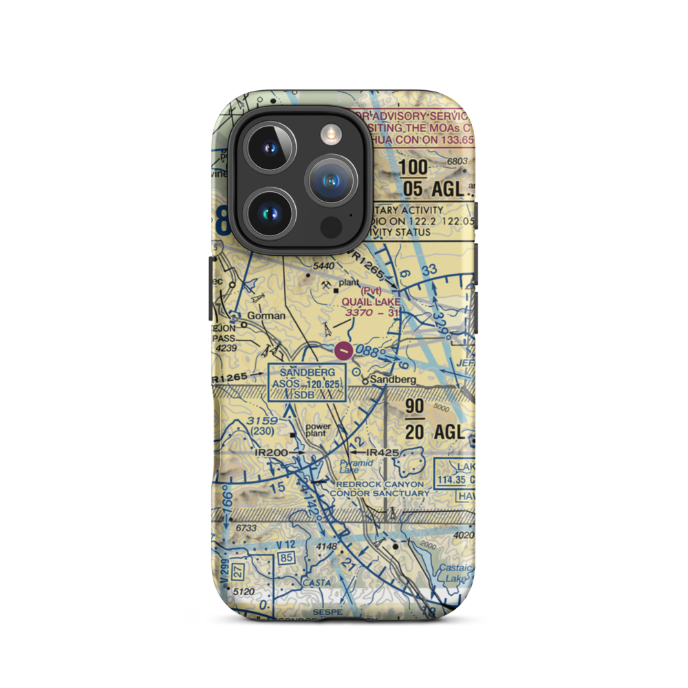 Quail Lake Sky Park Airport (CL46) VFR Sectional  Tough iPhone Case iPhone 16 Pro model shown