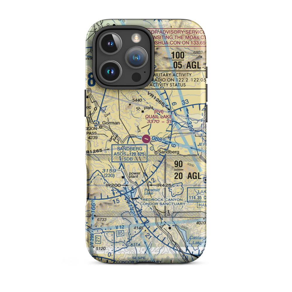 Quail Lake Sky Park Airport (CL46) VFR Sectional  Tough iPhone Case iPhone 16 Pro Max model shown
