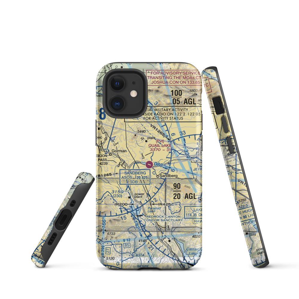 Quail Lake Sky Park Airport (CL46) VFR Sectional  Tough iPhone Case iPhone 12 mini model shown