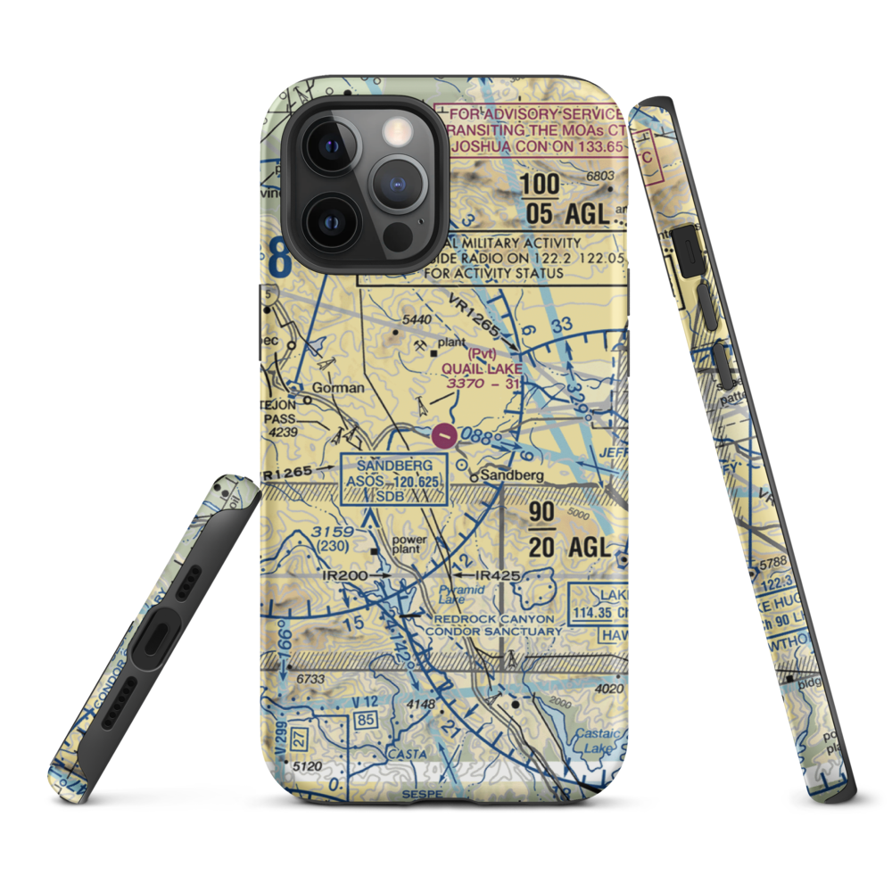 Quail Lake Sky Park Airport (CL46) VFR Sectional  Tough iPhone Case iPhone 12 Pro Max model shown