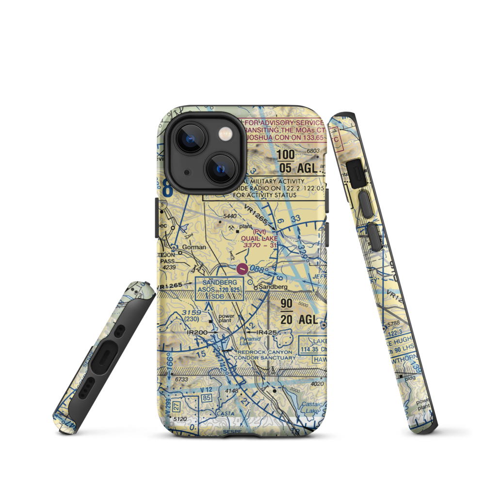 Quail Lake Sky Park Airport (CL46) VFR Sectional  Tough iPhone Case iPhone 13 mini model shown
