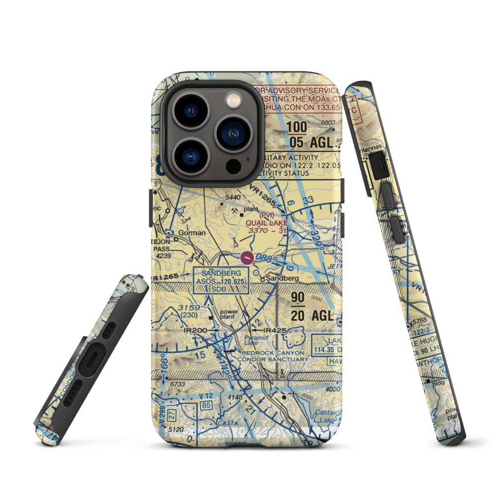 Quail Lake Sky Park Airport (CL46) VFR Sectional  Tough iPhone Case iPhone 13 Pro model shown