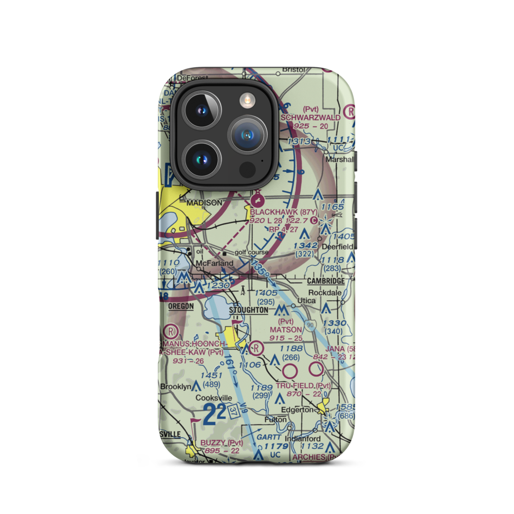 Quale Airport (87WI) VFR Sectional  Tough iPhone Case iPhone 16 Pro model shown