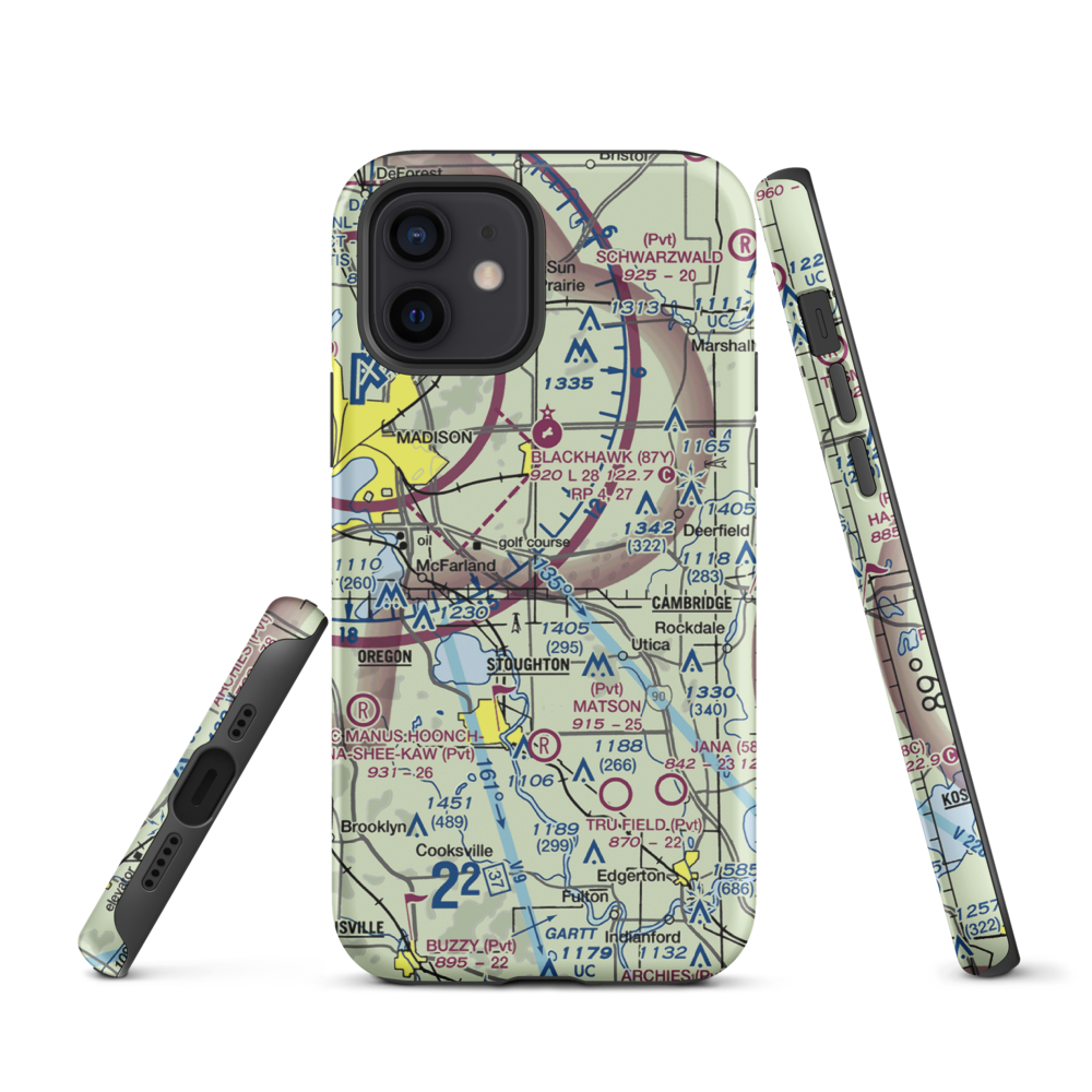 Quale Airport (87WI) VFR Sectional  Tough iPhone Case iPhone 12 model shown