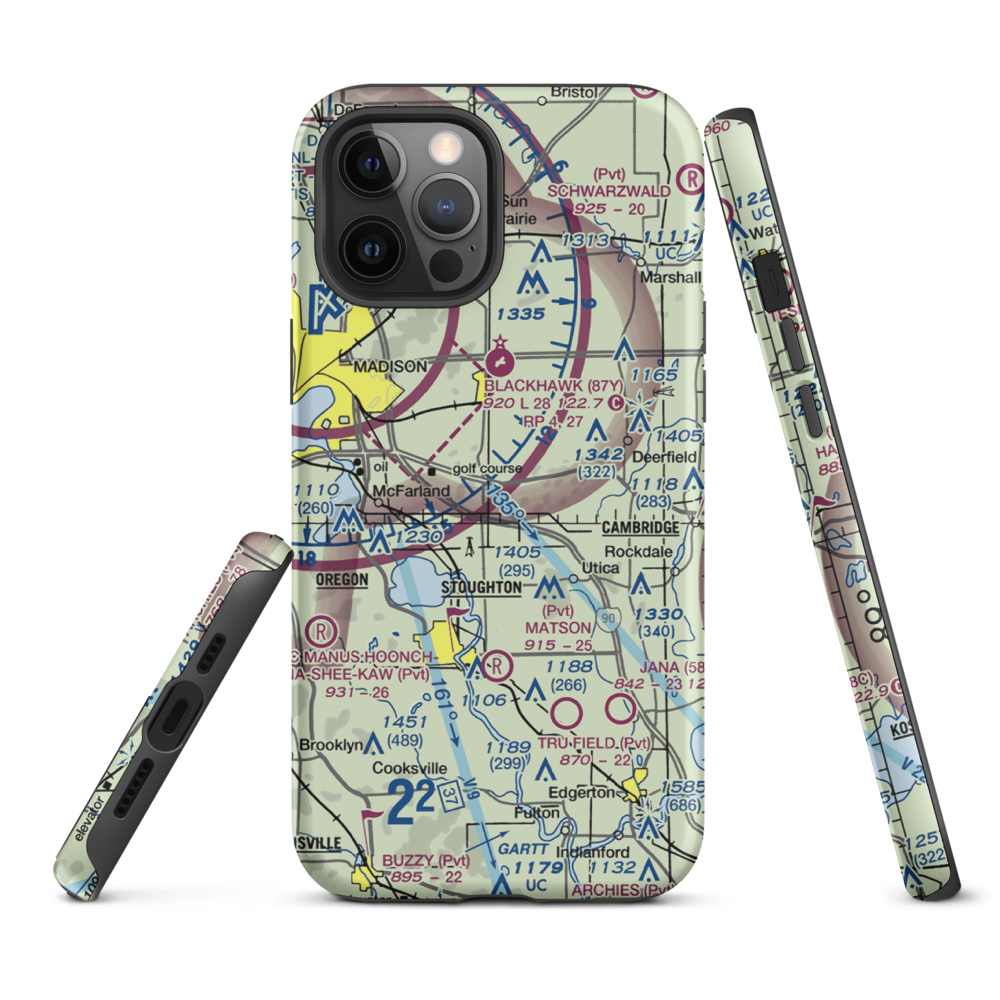 Quale Airport (87WI) VFR Sectional  Tough iPhone Case iPhone 12 Pro Max model shown