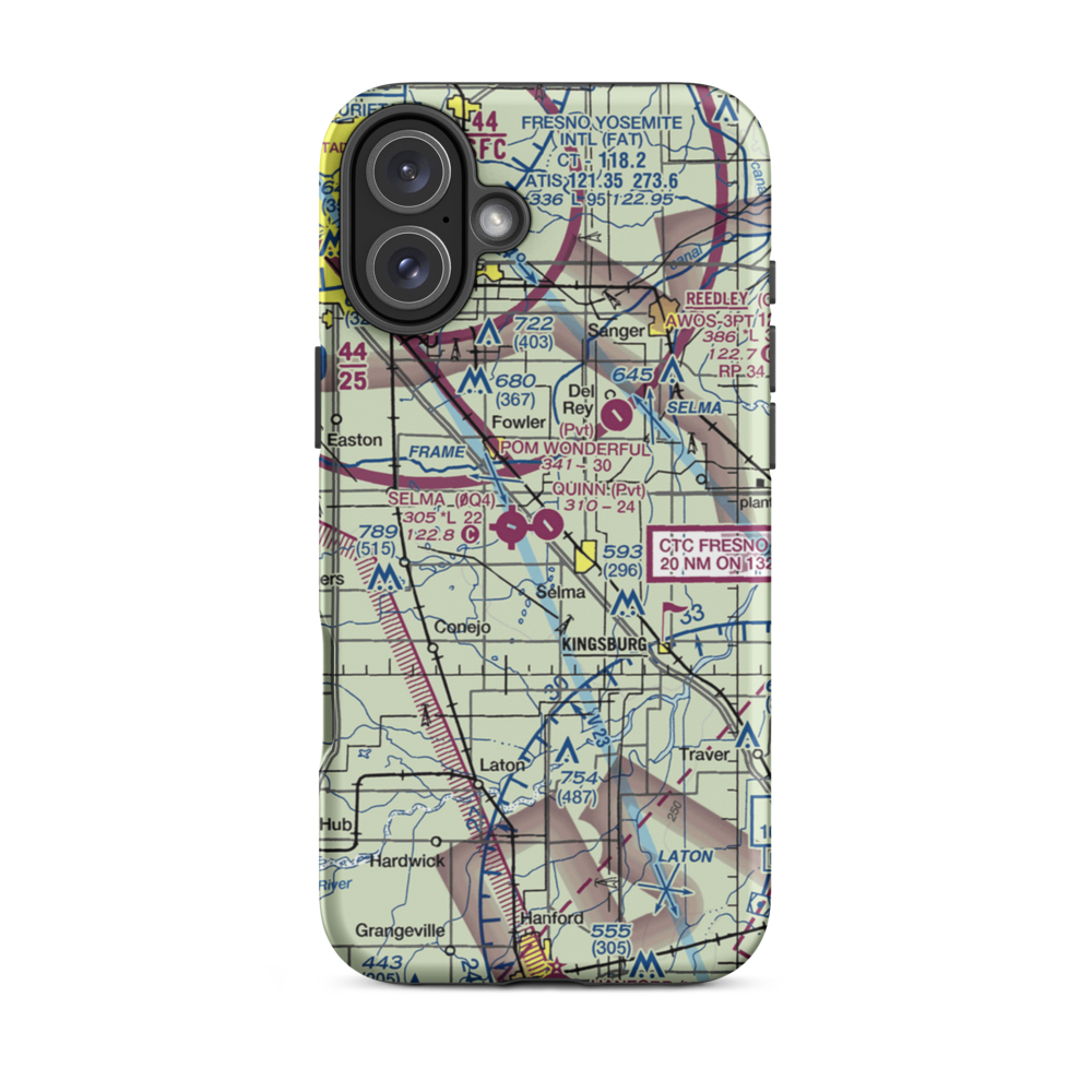 Quinn Airport (CA41) VFR Sectional  Tough iPhone Case iPhone 16 Plus model shown