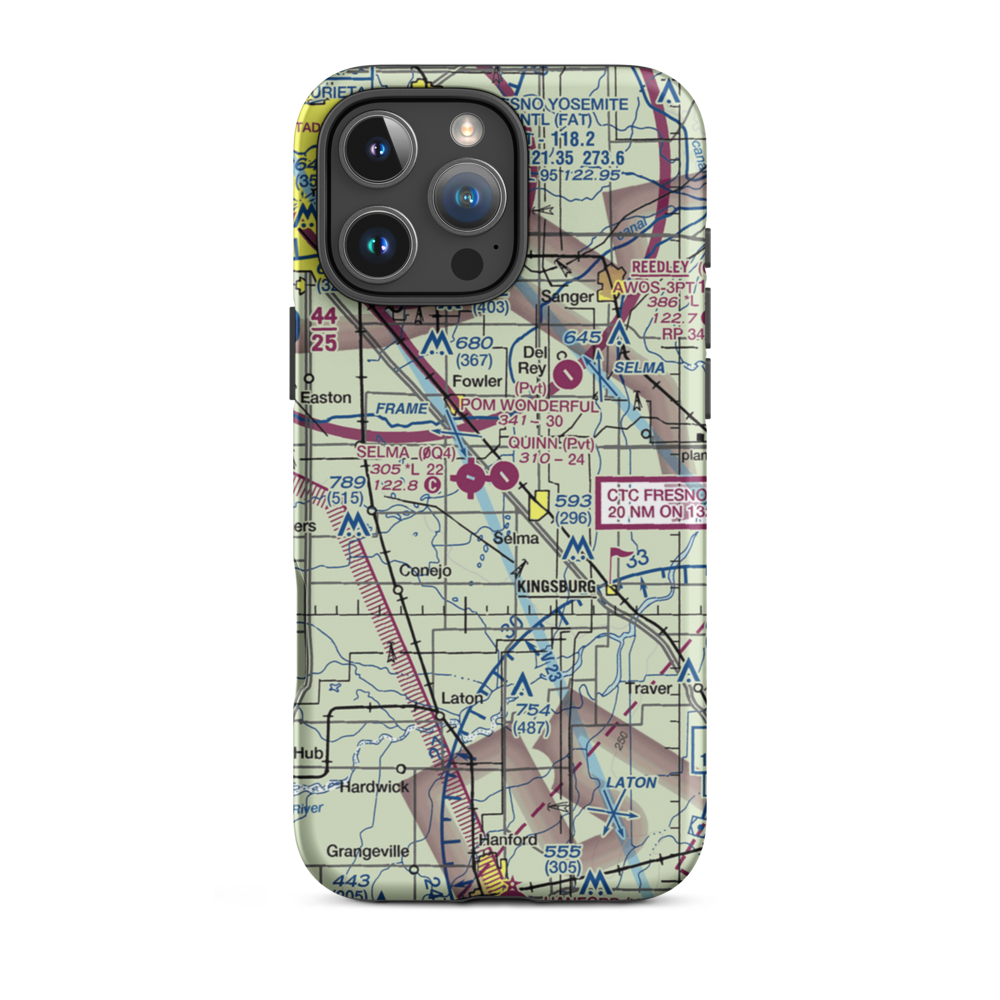 Quinn Airport (CA41) VFR Sectional  Tough iPhone Case iPhone 16 Pro Max model shown