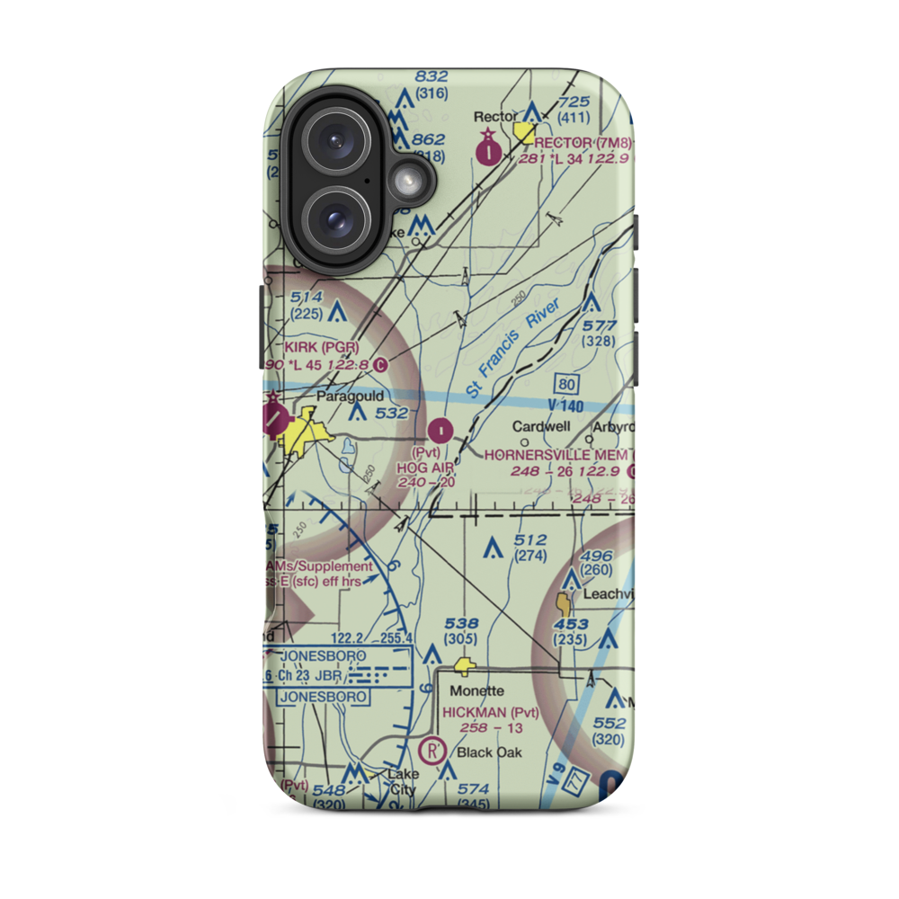 Quinn Field (3AR9) VFR Sectional  Tough iPhone Case iPhone 16 Plus model shown