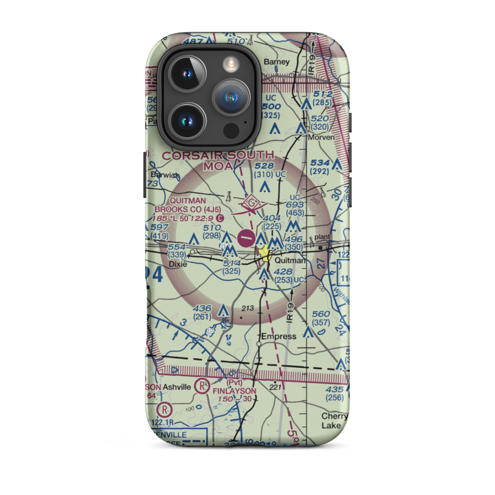 Quitman Brooks County Airport (4J5) VFR Sectional  Tough iPhone Case iPhone 16 Pro Max model shown