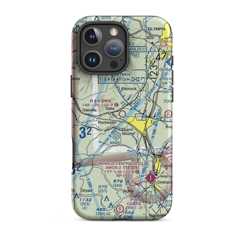 R & K Skyranch Airport (8W9) VFR Sectional  Tough iPhone Case iPhone 16 Pro Max model shown