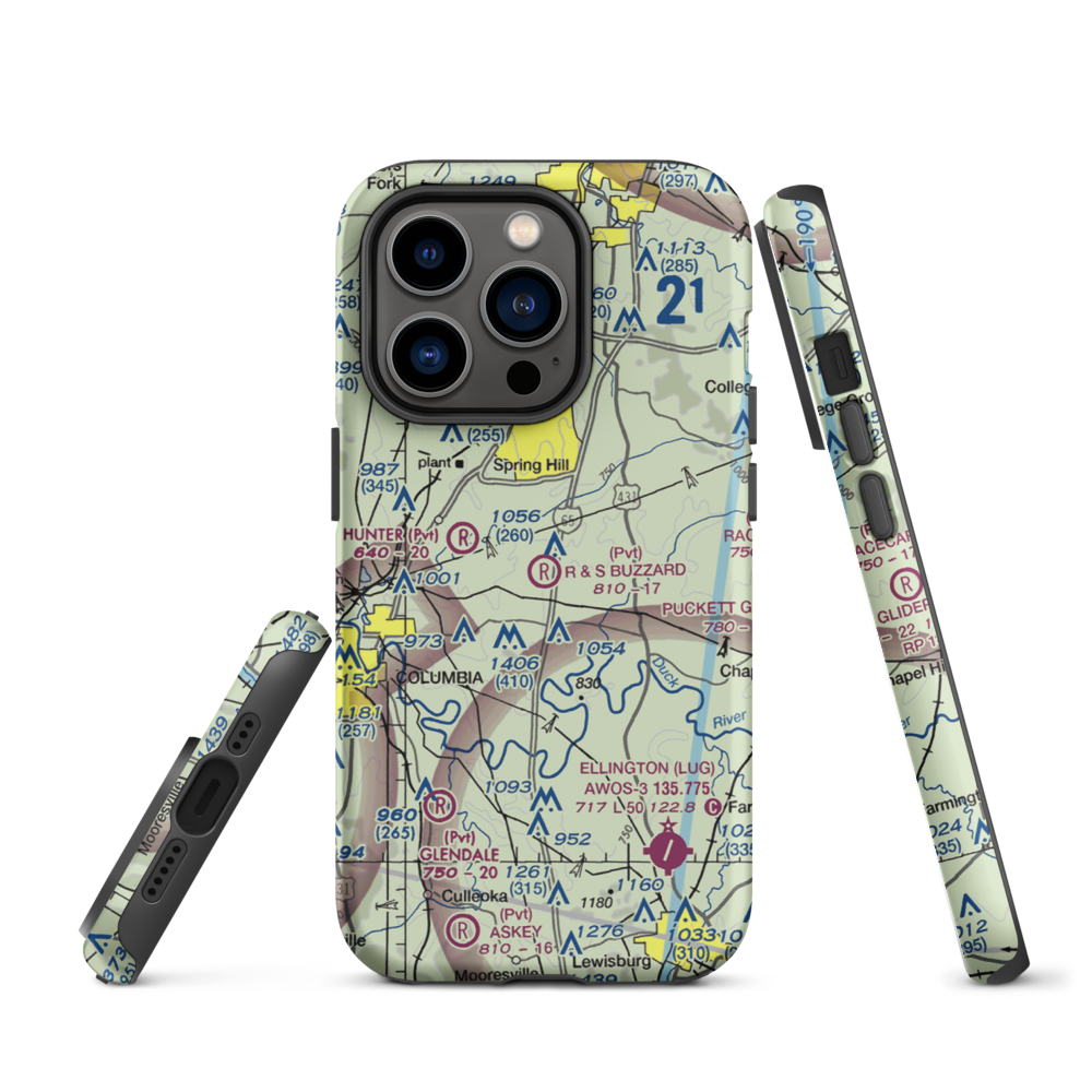 R & S Buzzard Airport (0TN0) VFR Sectional  Tough iPhone Case iPhone 14 Pro model shown