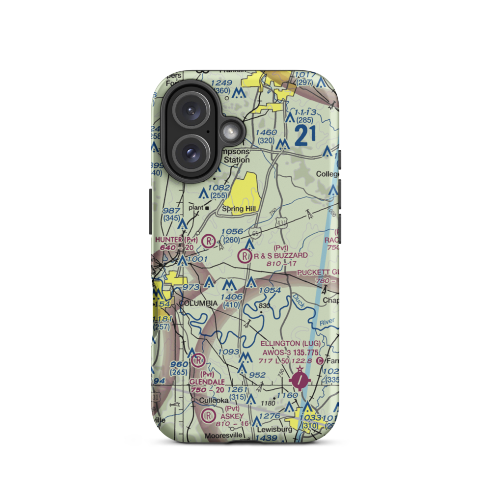 R & S Buzzard Airport (0TN0) VFR Sectional  Tough iPhone Case iPhone 16 model shown