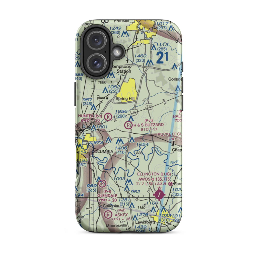 R & S Buzzard Airport (0TN0) VFR Sectional  Tough iPhone Case iPhone 16 Plus model shown