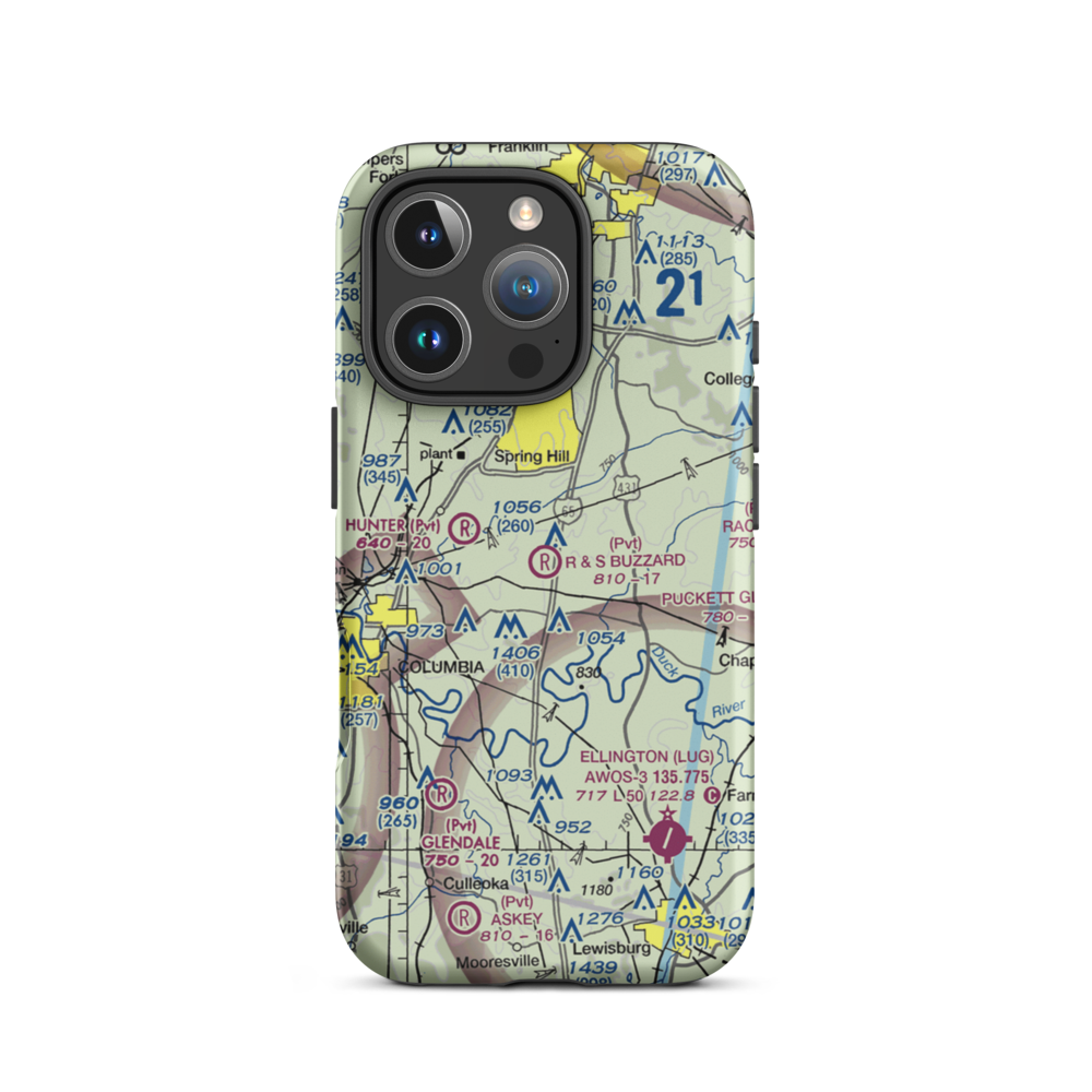 R & S Buzzard Airport (0TN0) VFR Sectional  Tough iPhone Case iPhone 16 Pro model shown