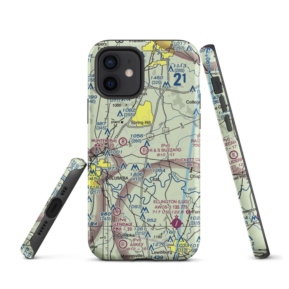 R & S Buzzard Airport (0TN0) VFR Sectional  Tough iPhone Case iPhone 12 model shown