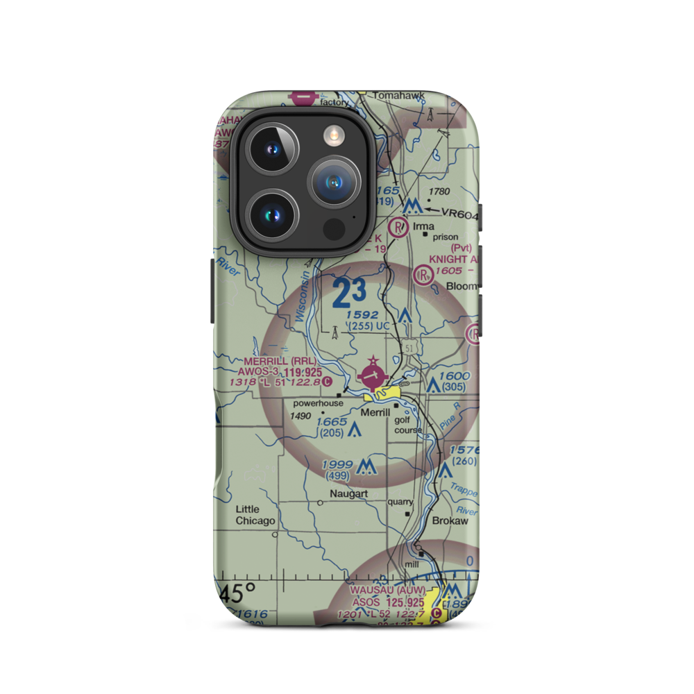 R & S Landing Strip (WS23) VFR Sectional  Tough iPhone Case iPhone 16 Pro model shown
