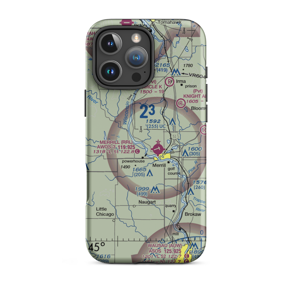 R & S Landing Strip (WS23) VFR Sectional  Tough iPhone Case iPhone 16 Pro Max model shown