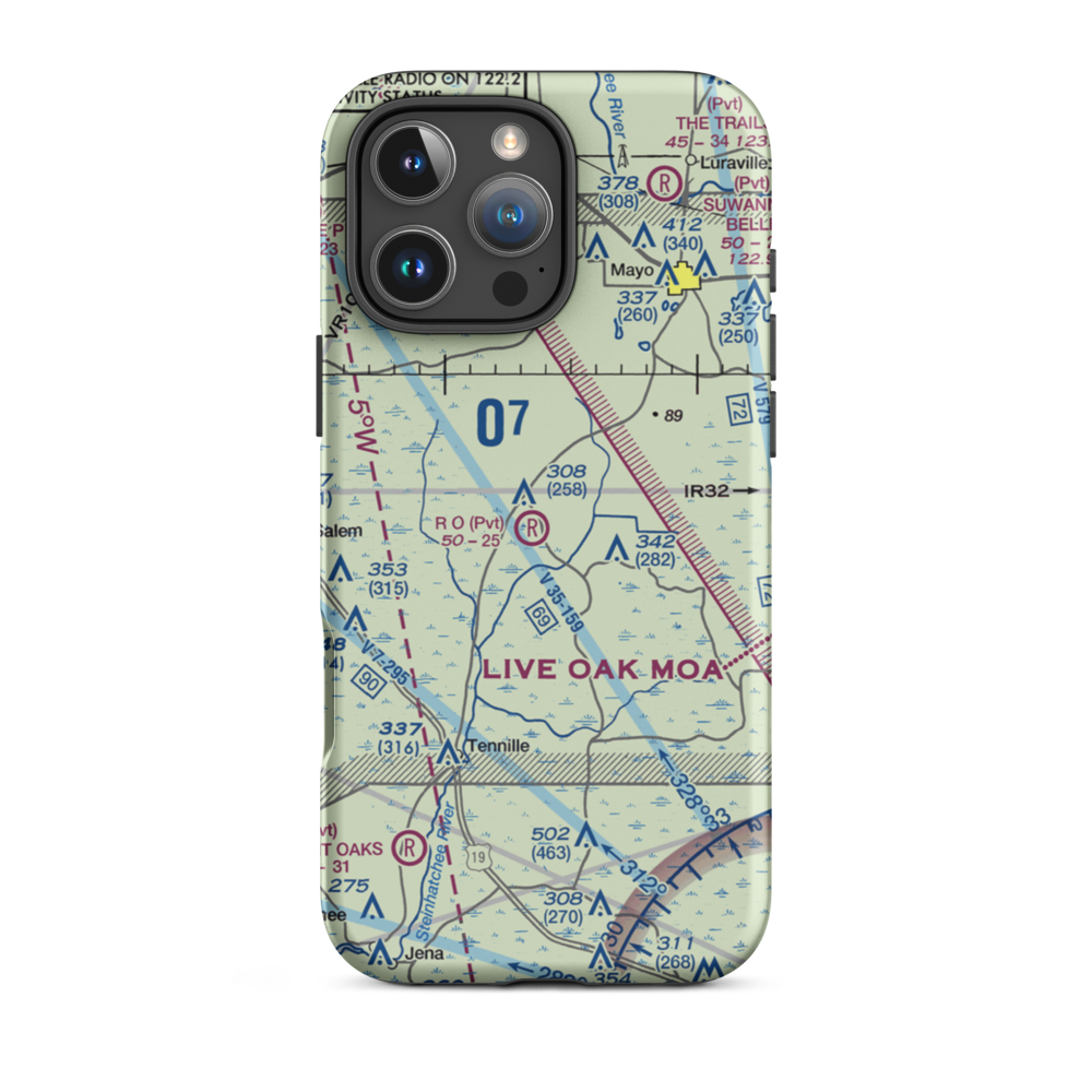 R O Ranch STOLport (33FD) VFR Sectional  Tough iPhone Case iPhone 16 Pro Max model shown