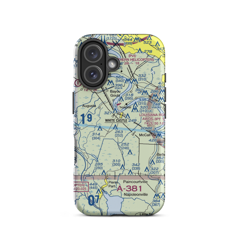R T Leblanc Airport (51LA) VFR Sectional  Tough iPhone Case iPhone 16 model shown