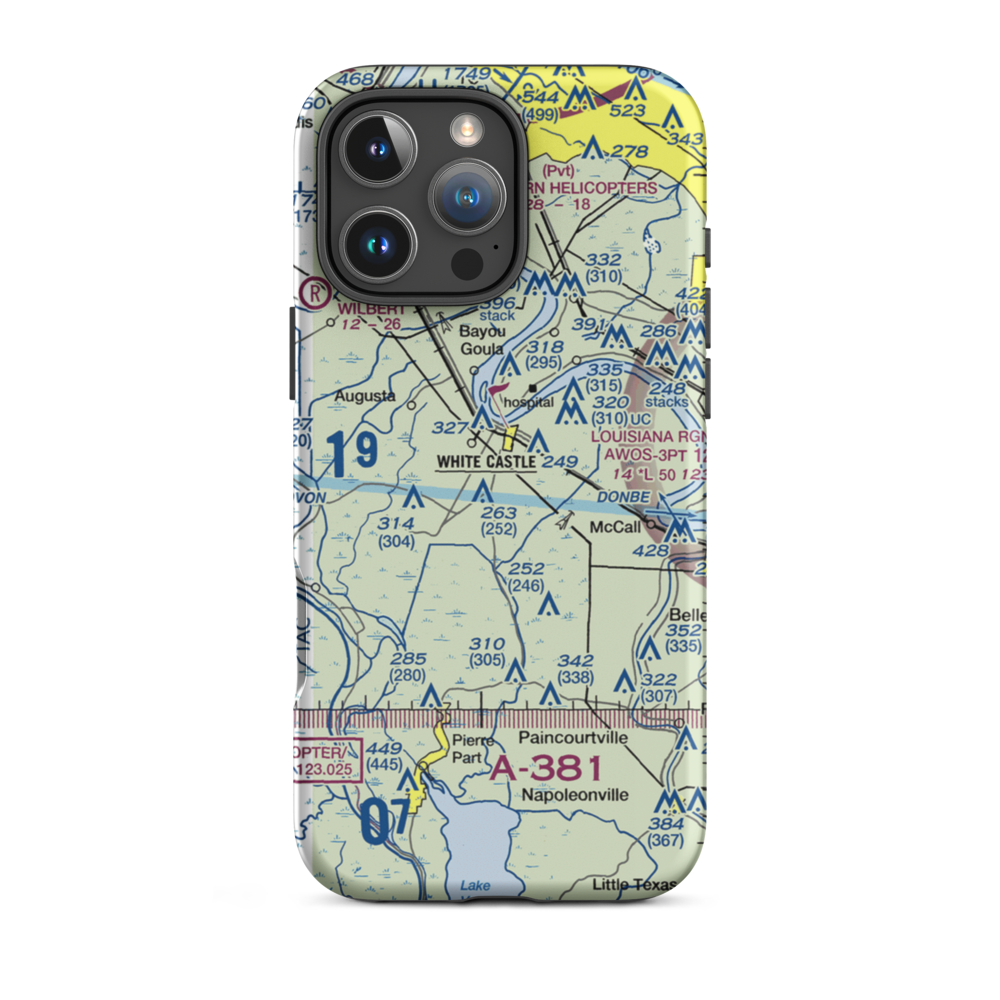 R T Leblanc Airport (51LA) VFR Sectional  Tough iPhone Case iPhone 16 Pro Max model shown