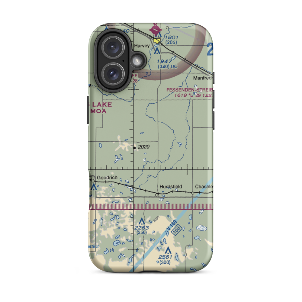 R. Leep Strip (53ND) VFR Sectional  Tough iPhone Case iPhone 16 Plus model shown