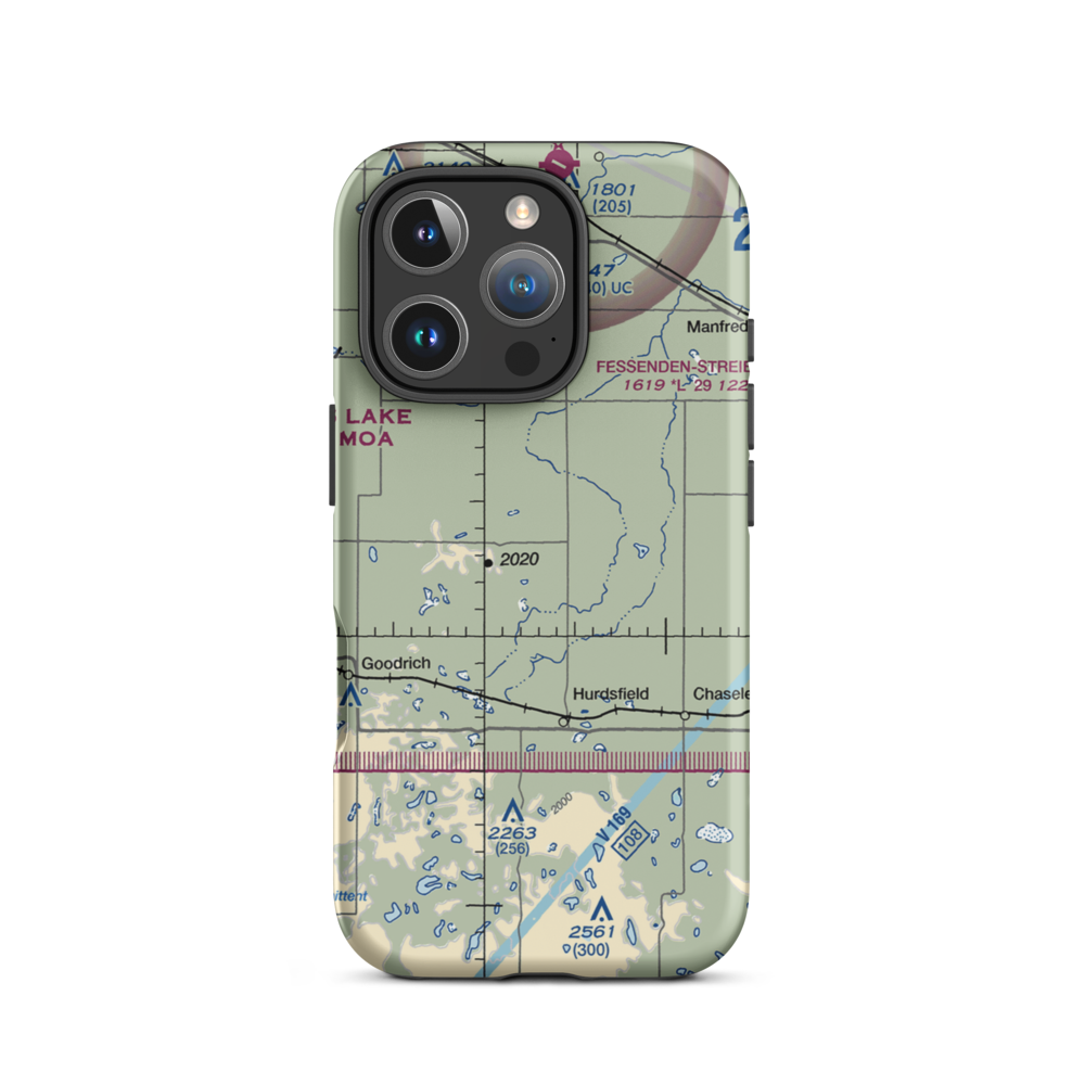R. Leep Strip (53ND) VFR Sectional  Tough iPhone Case iPhone 16 Pro model shown