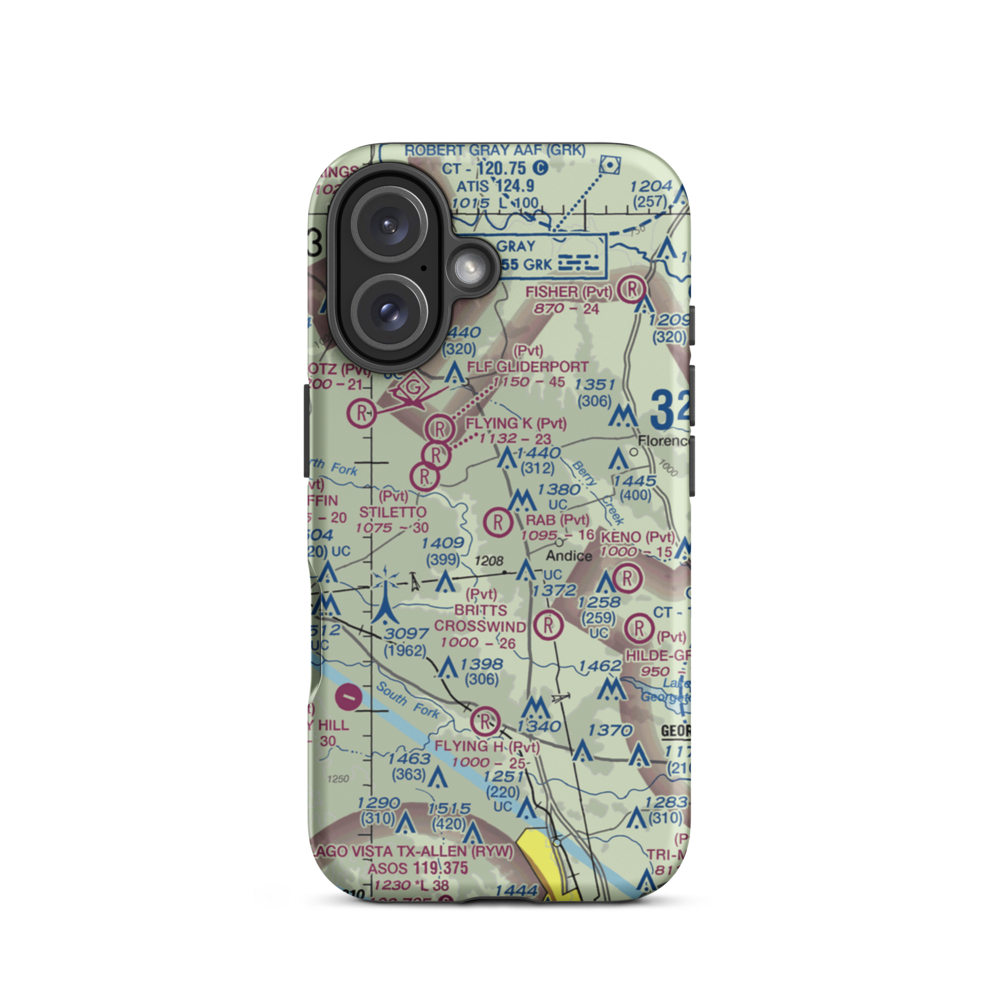 Rab Ranch Airport (1XA0) VFR Sectional  Tough iPhone Case iPhone 16 model shown