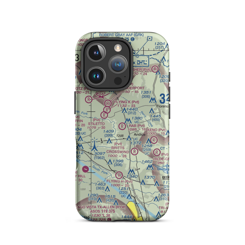 Rab Ranch Airport (1XA0) VFR Sectional  Tough iPhone Case iPhone 16 Pro model shown