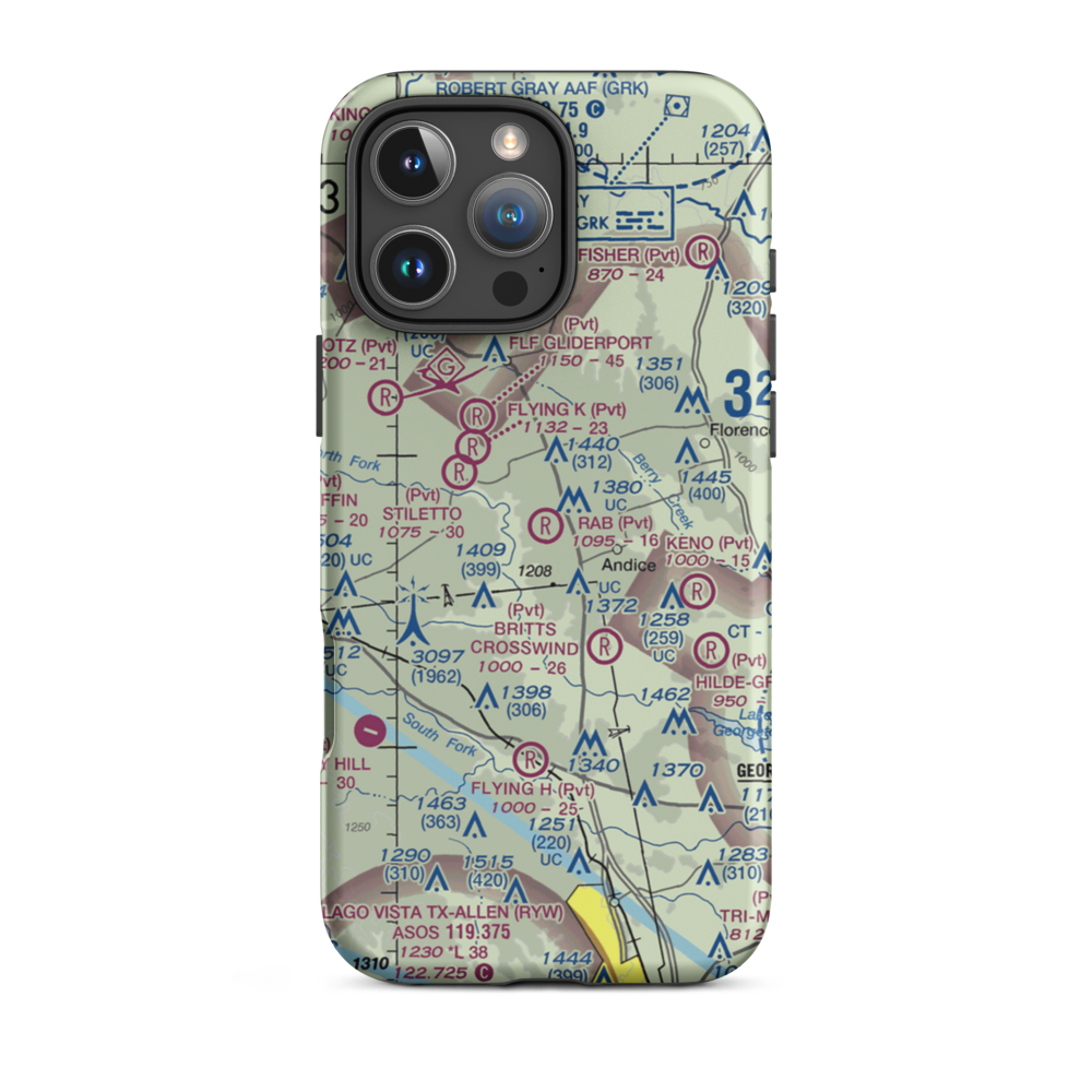 Rab Ranch Airport (1XA0) VFR Sectional  Tough iPhone Case iPhone 16 Pro Max model shown