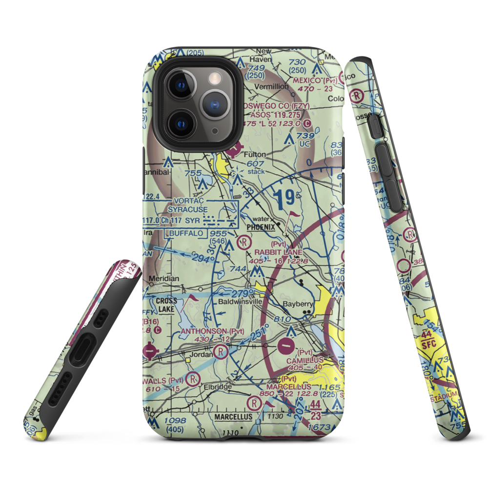 Rabbit Lane Airport (NY31) VFR Sectional  Tough iPhone Case iPhone 11 Pro model shown