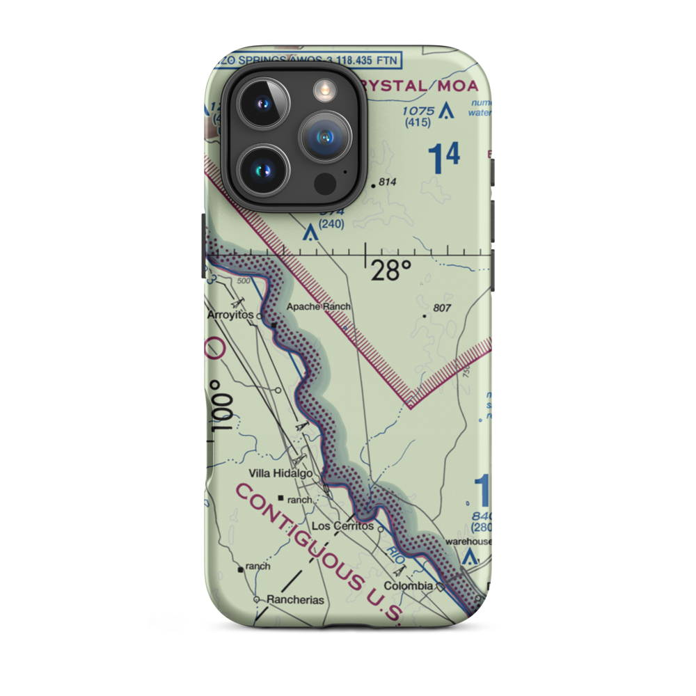 Rachal Airport (8XS2) VFR Sectional  Tough iPhone Case iPhone 16 Pro Max model shown